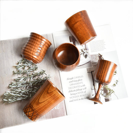 Japanese Jujube Natural Timber Mugs ~ Wooden Coffee and Tea Cups