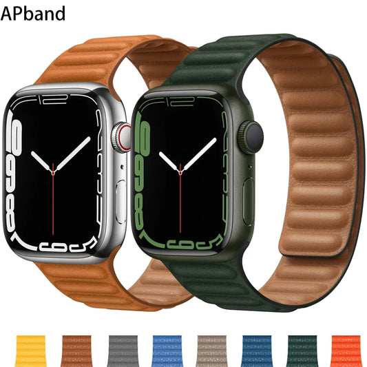 Smart Magnetic Leather Link Bracelet for iWatch Series